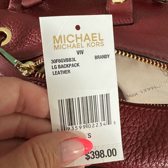 EUC Michael Kors Viv Large Leather Backpack - Purse Brandy Color - Picture 7 of 10